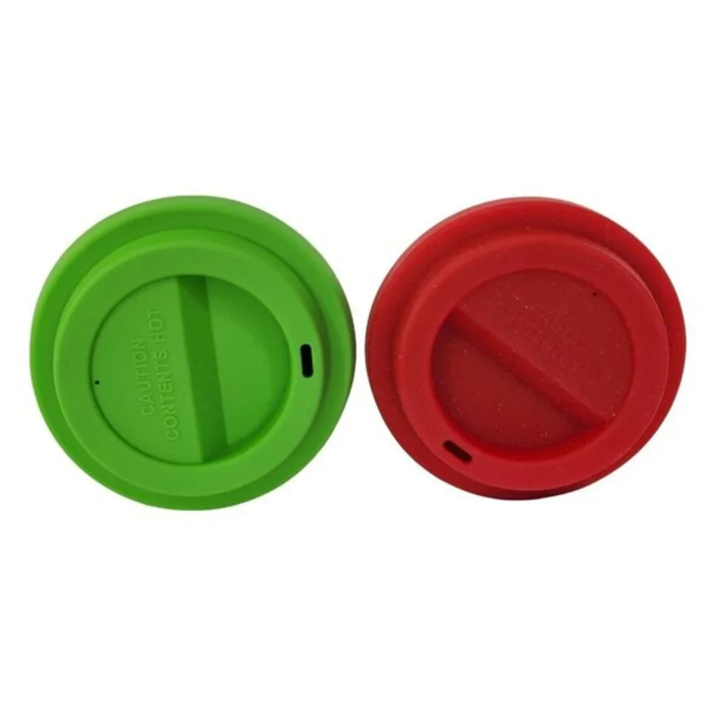 Christmas Saying Travel Mugs Tumbler Set‎ 2 Ceramic Silicone Lid Coffee Tea New